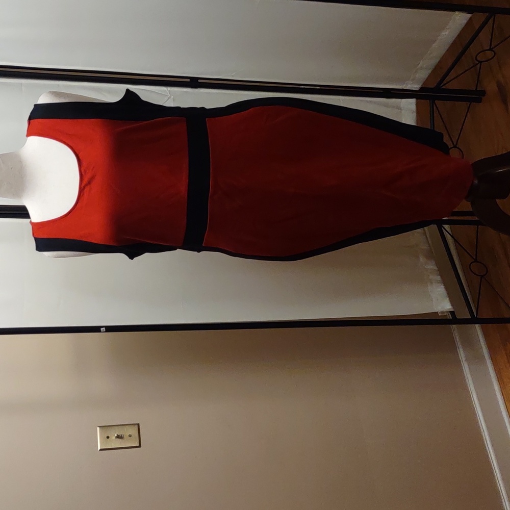 Torrid Black and Red Midi Color block Dress for Work Sz 18